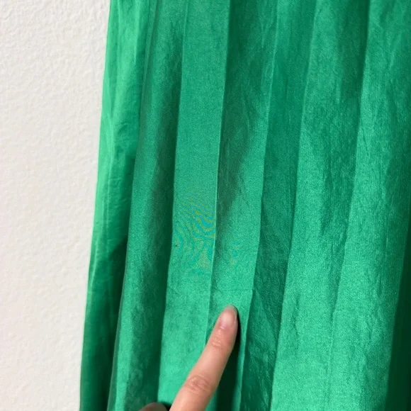 A.L.C. Aries Pleated Maxi Dress Green Elegant Size 6 Formal Wedding Guest Prom - Picture 5 of 16